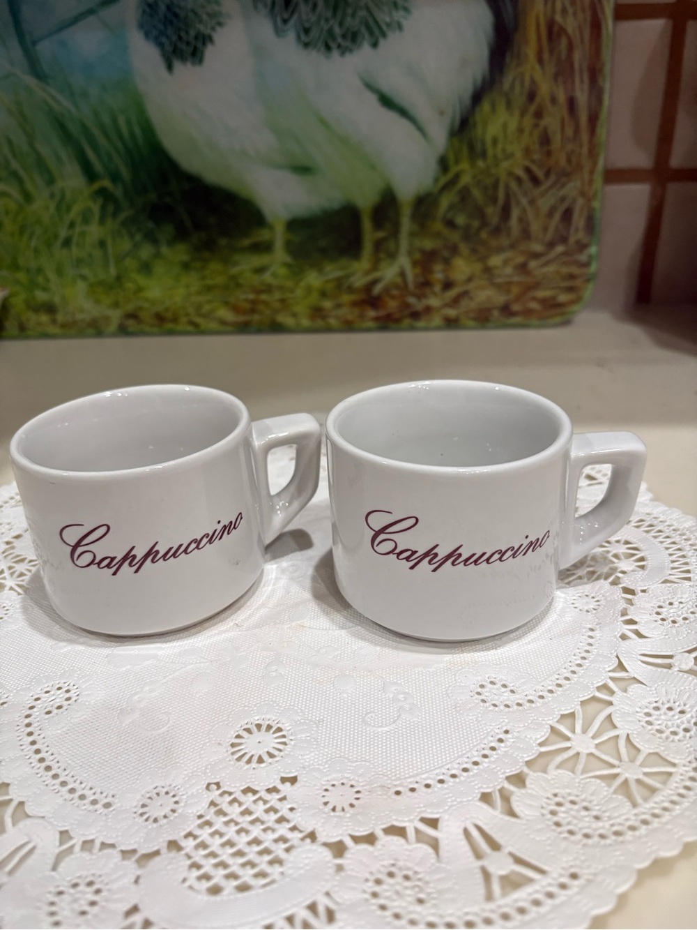 Set of 2 White Cappuccino Cups by ACF  Made in Italy 🇮🇹